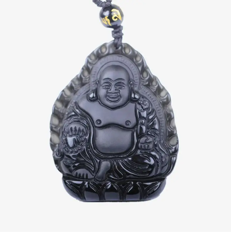 Ожерелье с подвеской из натурального камня ручной работы|necklace charm pendants|black buddha