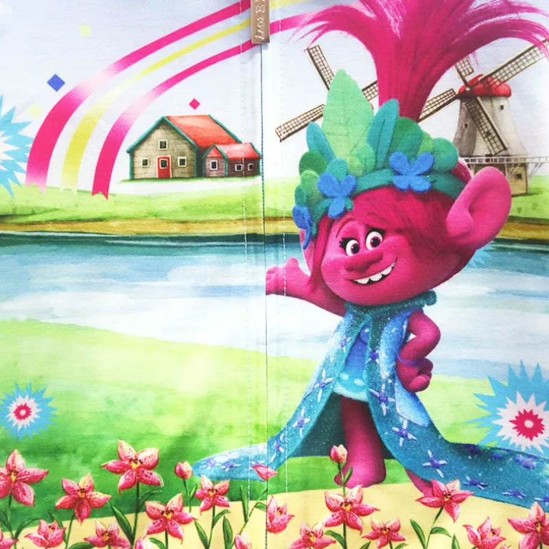 Детские толстовки с капюшоном куртки для девочек рисунком троллей свитшоты