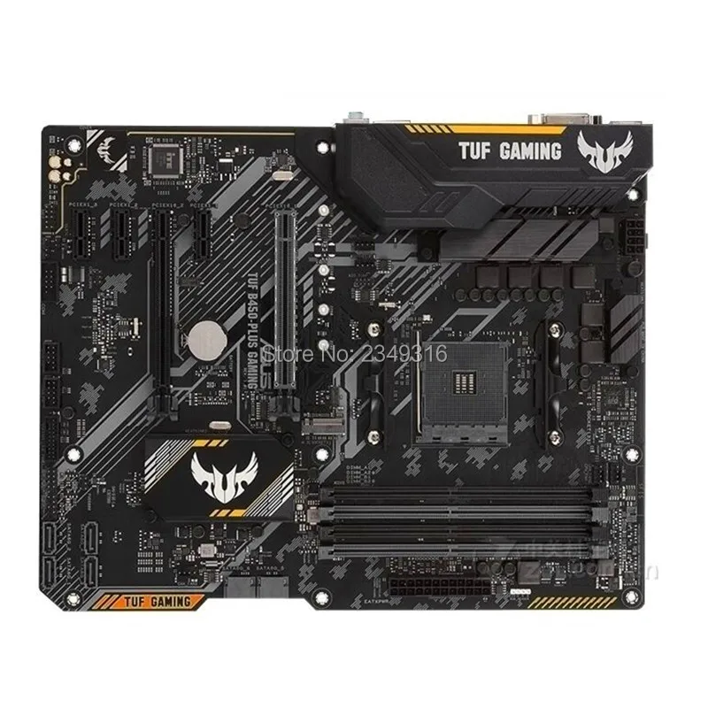 Для ASUS TUF B450-PLUS игровая б/у Оригинал материнская плата разъем AM4 DDR4 B450 рабочего