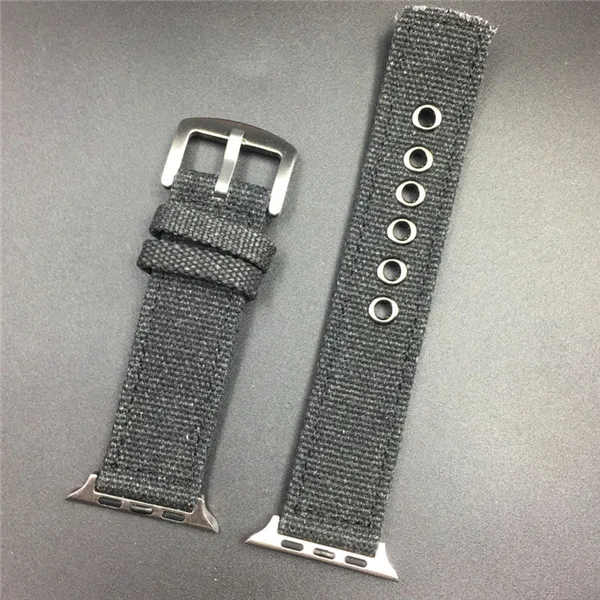 silver connect black Ретро армейские камуфляжные часы с ремешком из полотна для Apple Watch 4 3 2 1 открытый спортивный ремешок для часов для iWatch Band 38 м 40 мм 42 мм 44 мм - Цвет ремешка: silver connect black