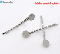 doreen box hot sold per lot of 100 silver color bobby pins hair clips w glue pad 4 4x1 5cm b11530