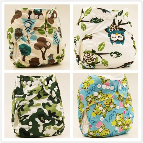 

1Pcs Washable Baby Cloth Diaper Cover Waterproof Cartoon multiple styles Baby Diapers Reusable Cloth Nappy S M& L adjustable