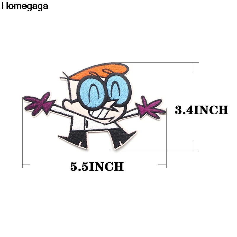 Homegaga Dexter's Laboratory аппликационные заплатки Сделай Сам утюжок на обувь джинсовая сумка рубашка одежда наклейки вышитые значки D2090