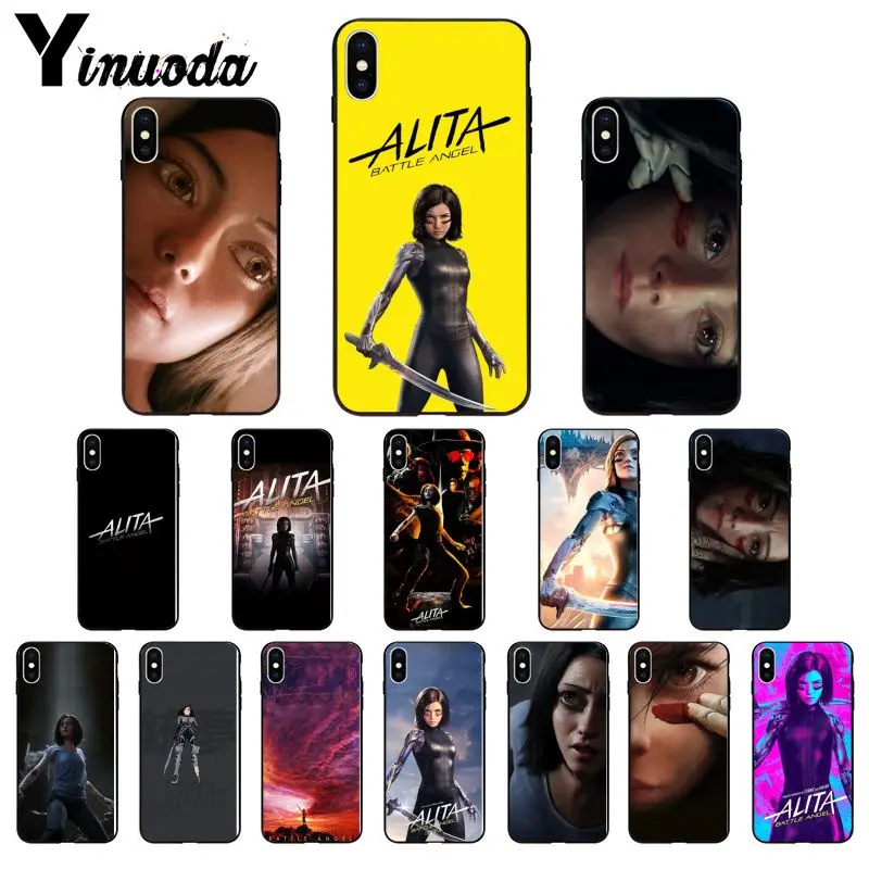 Yinuoda ALITA черный ТПУ Мягкий силиконовый чехол для телефона iPhone 5 5Sx 6 7 plus 8 X XS MAX