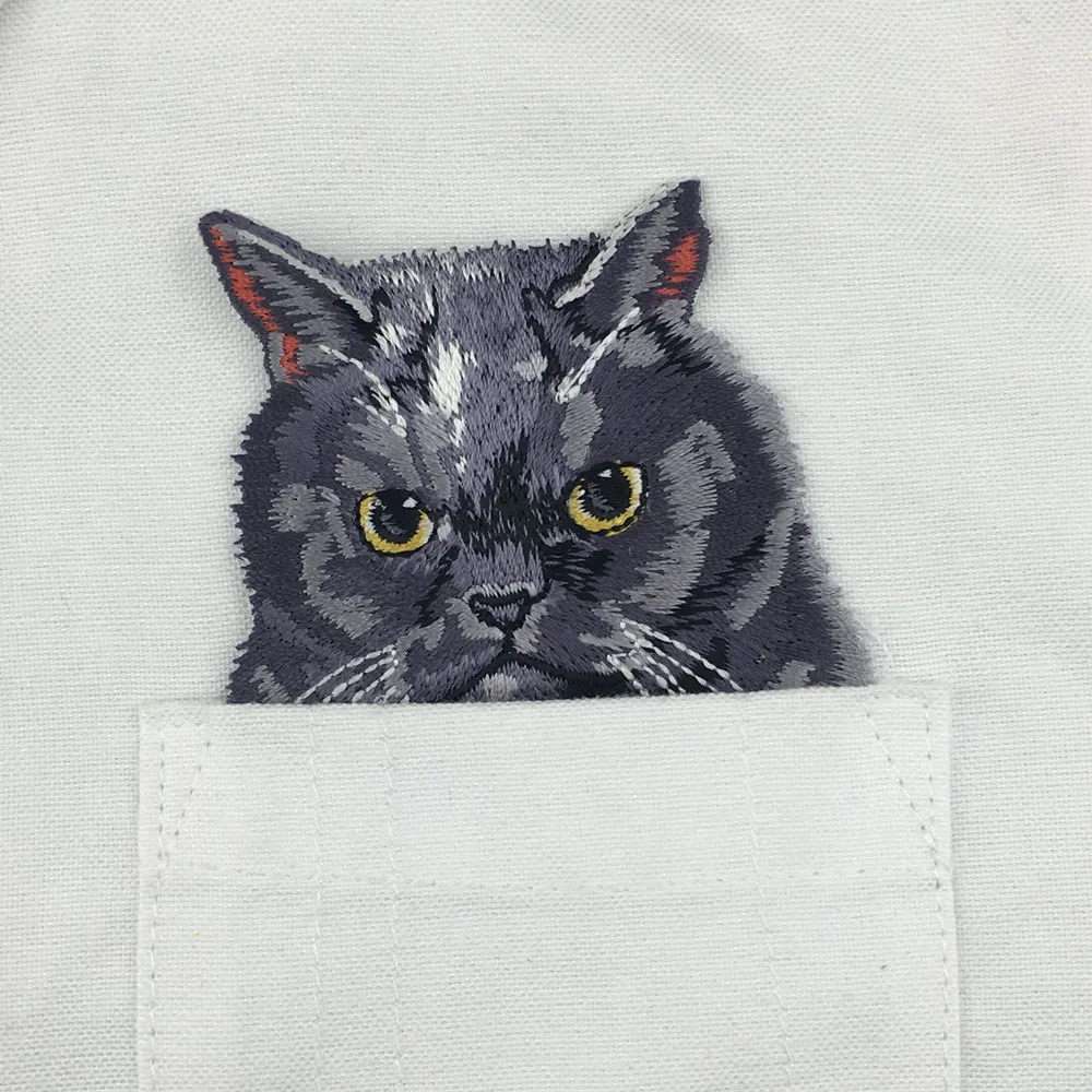 Нашивка с вышивкой в виде черной кошки|embroidered iron|iron on patchesembroidered iron patches |