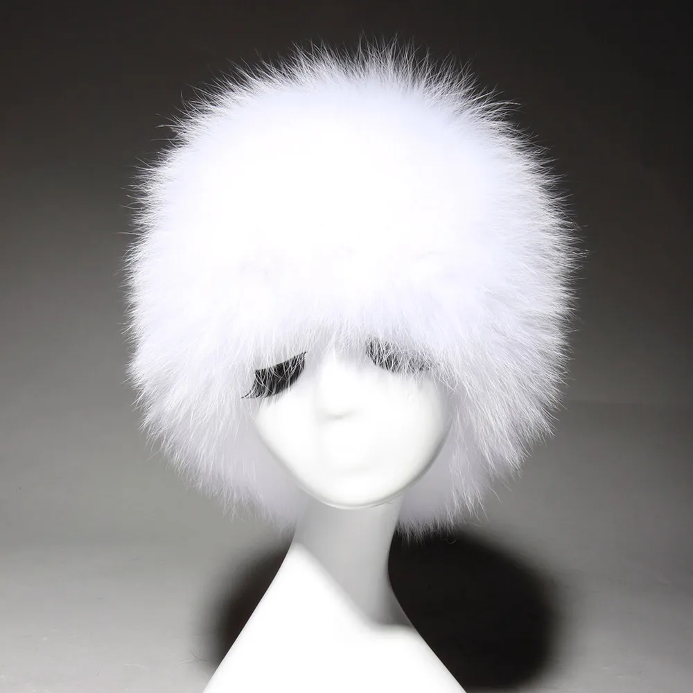 C1 White Fur Story 15663 зимняя женская шапка из натурального Лисьего меха натуральный цвет натуральный мех Женская шапка новое поступление - Цвет: C1 White