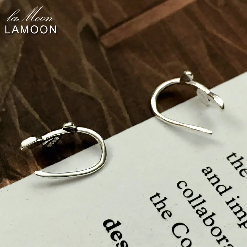 Серьги-клипсы LAMOON с маленькими листьями модный аксессуар 100% чистое серебро 925