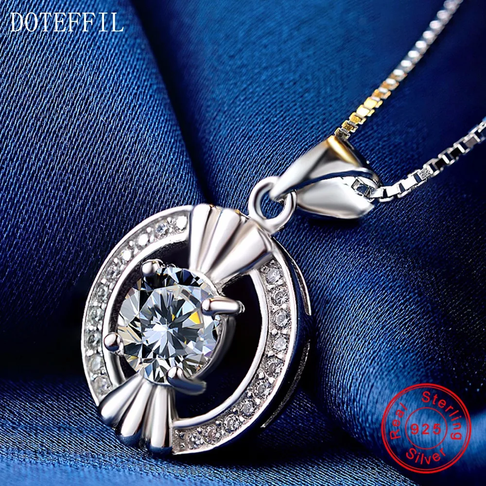 Женское ожерелье из серебра 100% пробы модное очаровательное круглое 925