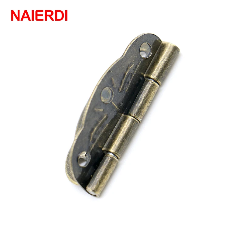 NAIERDI 20 шт. бронзовые петли для шкафа декоративная шкатулка петля с винтом