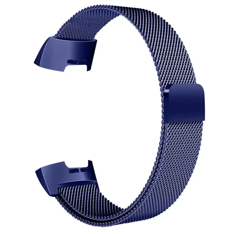 blue OULUCCI металлический ремешок из нержавеющей стали для браслета Fitbit charge 2 Миланская петля Магнитный Fitbit charge 3 ремешок умный Браслет для женщин и мужчин - Цвет: blue