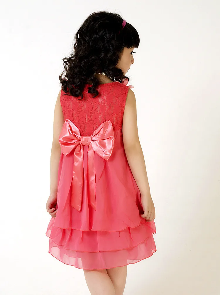 2016 new Summer kids clothes baby girl dress children clothing butterfly girl's bow knot chiffon dresses party 110-160 | Детская