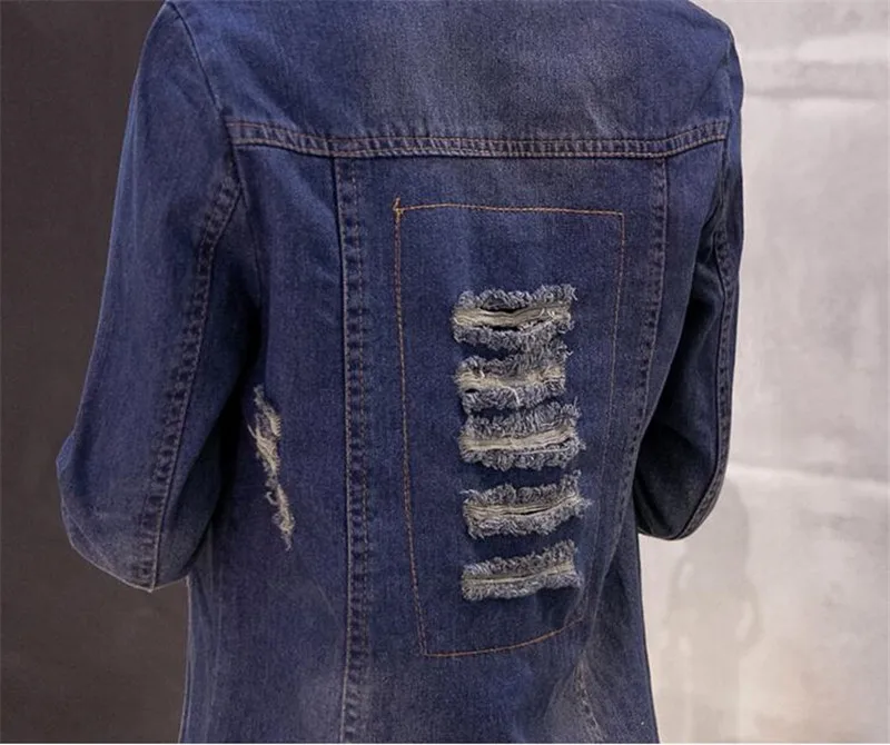 Женская джинсовая куртка OKXGNZ Весенняя свободная ковбойская средней длины