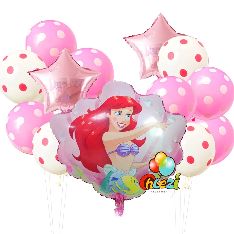 13 шт. принцесса Globos Baby shower Мерида Белоснежка Золушка Жасмин зеркальный шар на день рождения DIY вечерние украшения поставка для мамы и ребенка - Цвет: 2-Ariel