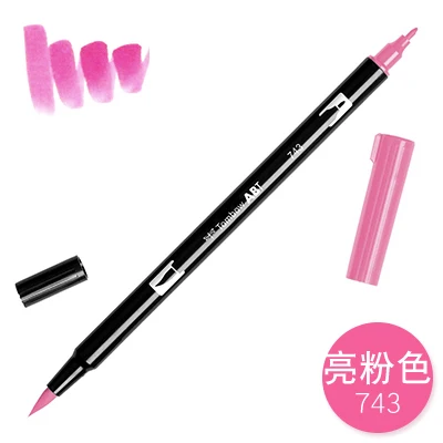 743 TOMBOW AB-T Япония 96 цветов художественная кисть ручка с двумя головками маркер Профессиональный водный маркер ручка для рисования канцелярские принадлежности Kawaii - Цвет: 743