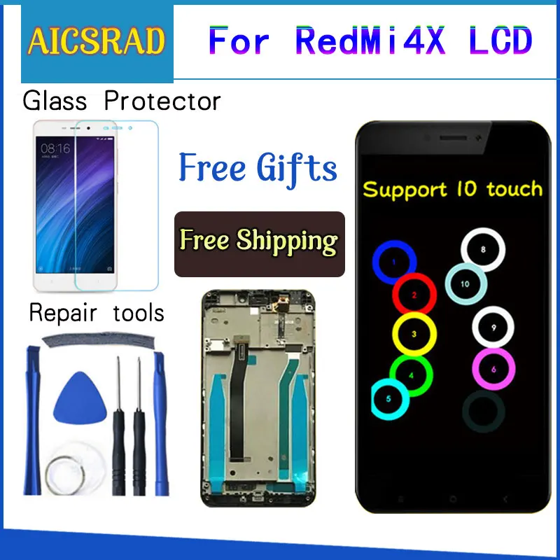 Pantalla LCD para m&oacute;vil, montaje de digitalizador con pantalla t&aacute;ctil de repuesto con marco para Xiaomi Redmi 4X Pro Prime de 5,0 pulgadas-5