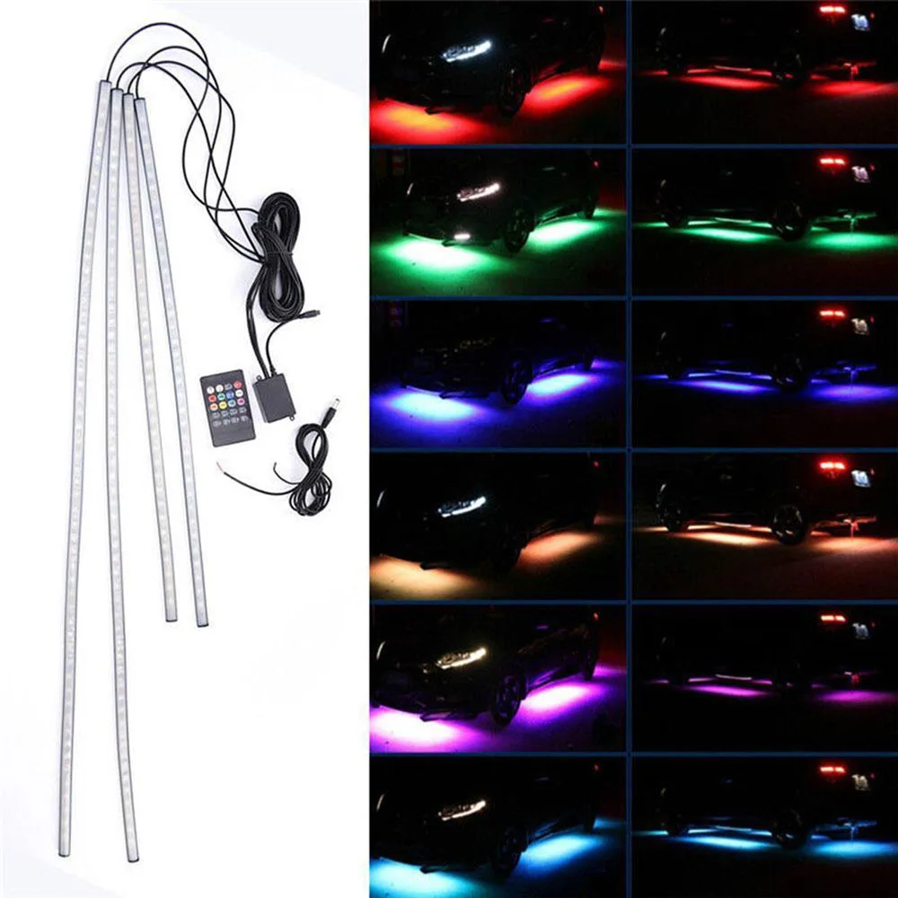 4 шт. автомобильные светодиодсветодиодный ленты RGB для подсветсветильник