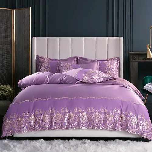 bedding set 6 Белое, розовое, серое сатиновое постельное белье, пододеяльник, хлопок, простыня king size, комплект постельного белья, Комплект постельного белья ropa de cam - Цвет: bedding set 6