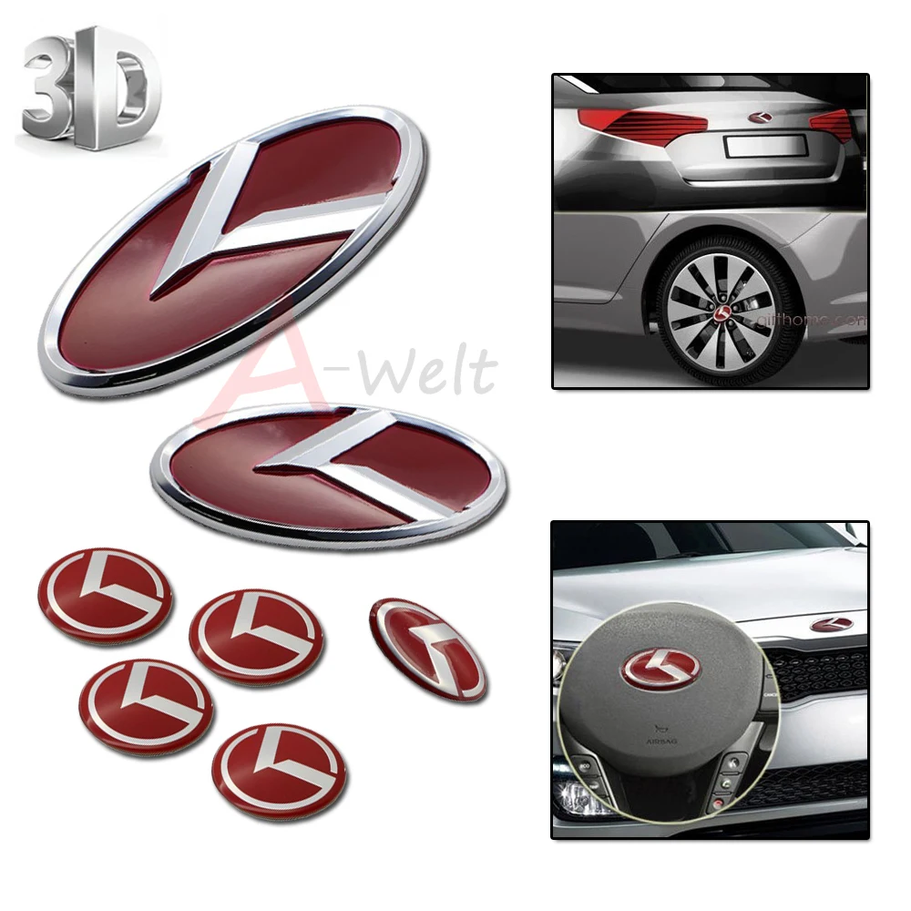 7 шт. 3D Красная хромированная эмблема для автомобиля 2011 2014 Kia Optima K5|emblem badge|for kiachrome