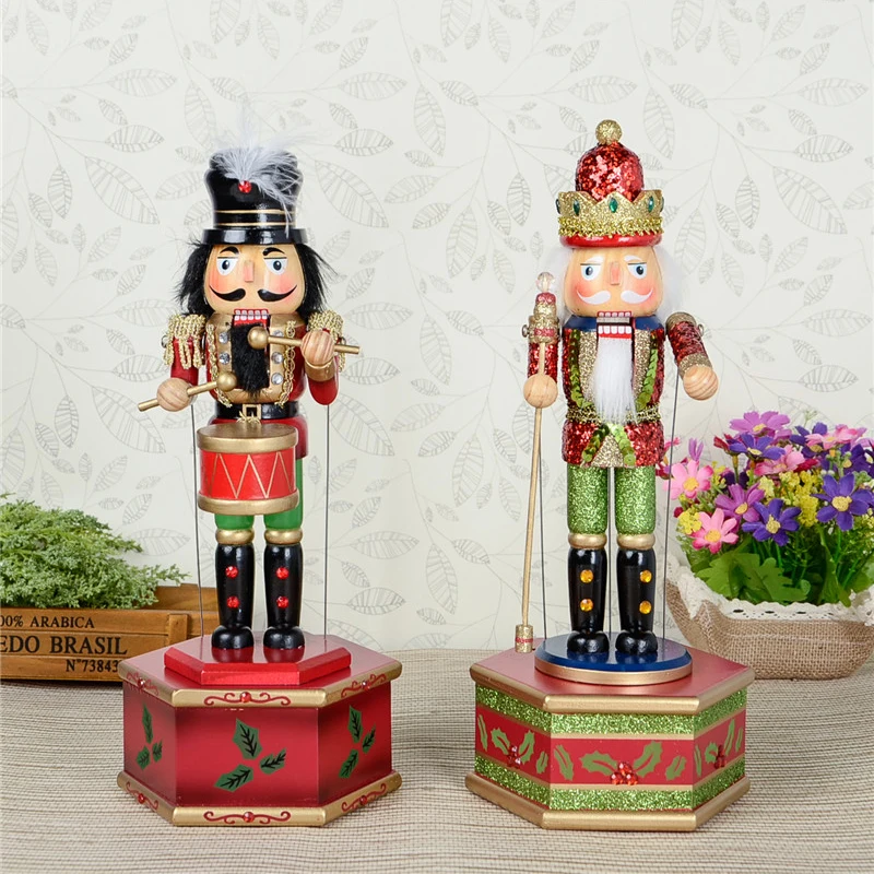 Игрушка HT057 31 см Музыкальная шкатулка с красивыми рисунками грецкий орех солдаты