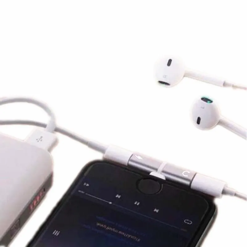 Для iPhone 7 8 плюс 2 в 1 Аудио зарядки адаптер iOS 11 3 5 мм разъем для наушников AUX