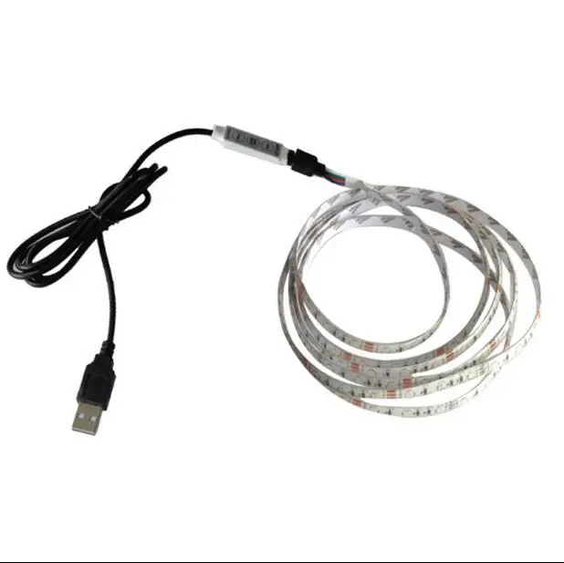 USB Светодиодная лента PC 5 В SMD 2835 RGB в без водонепроницаемого света 50 см 1 м 2 лампа