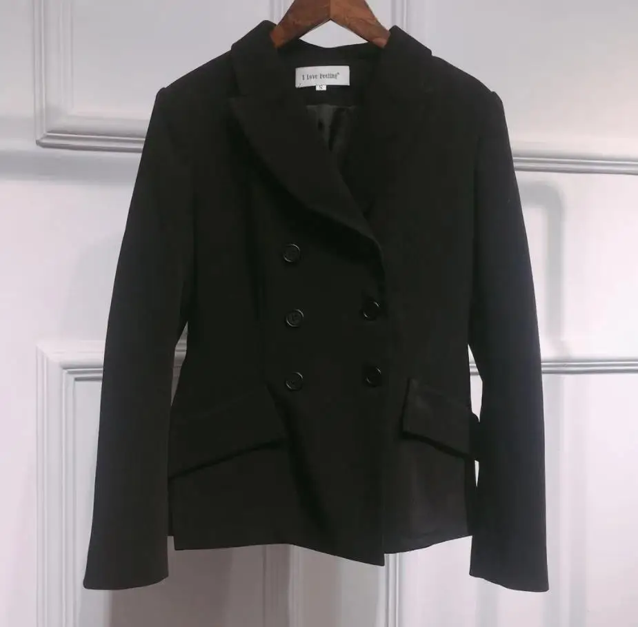 

New Fashion 2019 Designer Blazer Jacket Women's Double Breasted Buttons Blazer Outer size S-L H23