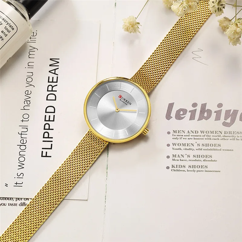 CURREN Women Watches Top Brand Luxury Gold Ladies Watch Stainless Steel Band Classic Dress Bracelet Female Clock Lover Gift 9030 | Наручные