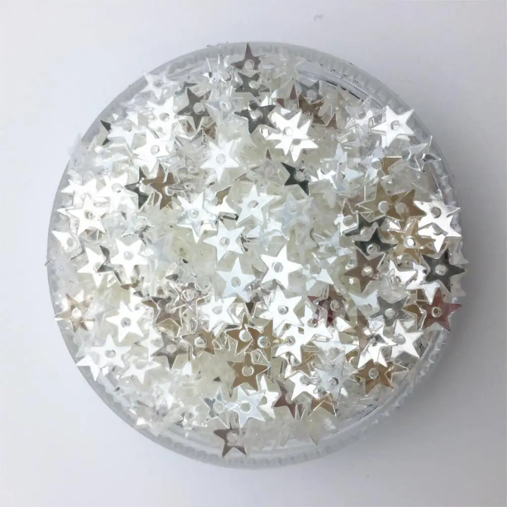 Пайетки плоские со звездами 50 г/лот 5 мм|star sequins|sequin loosesequin paillette |
