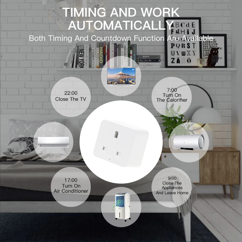 FrankEver Великобритания Smart Plug 10A Wi-Fi розетка Функция синхронизации домашней