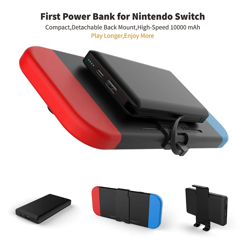 Внешний аккумулятор 10000 мА/ч для nintendo Switch Console, внешняя батарея для nintendo Switch, быстрое зарядное устройство для iPhone, Android, iPad