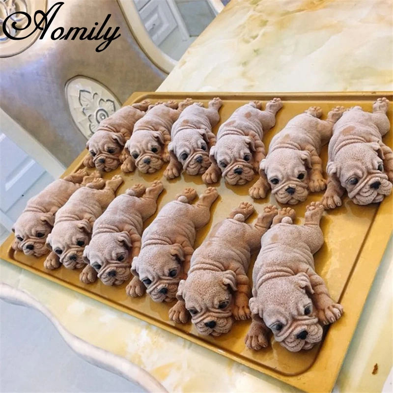 Силиконовая форма Aomily 3D Shar Pei для выпечки мороженого милый дизайн сделай сам