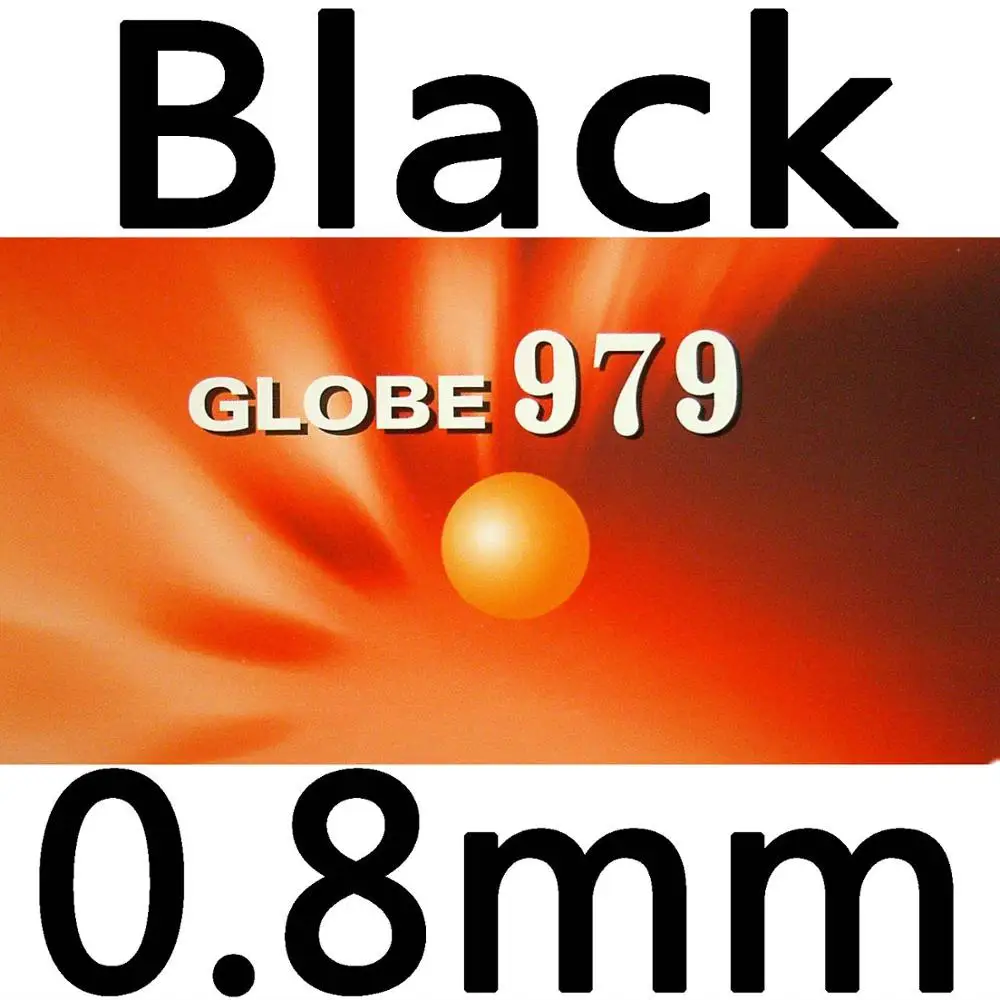 Black 0.8mm Глобус 979 длинный пипс из настольного тенниса резиновый с мягкой губкой для Ракетки Весло для пинг понга - Цвет: Black 0.8mm