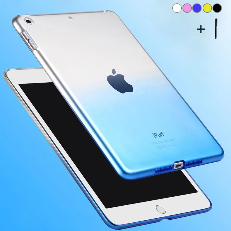 Чехол для iPad Air 2 Ясно Мягкий чехол люкс градиент Цвета 360 Полная защита крышка