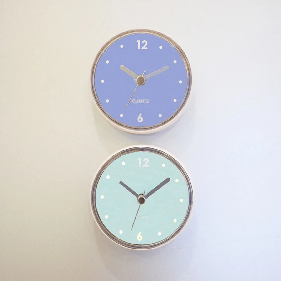 Креативные маленькие настенные часы на присосках водонепроницаемые для ванной и