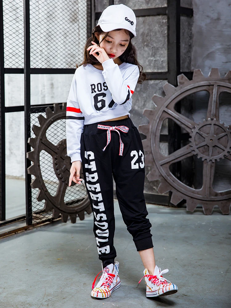 Girls Street Dance Performance Children's Hip Hop Jazz Hiphop Costume Children's Drums Spring and Autumn Street Dance Set