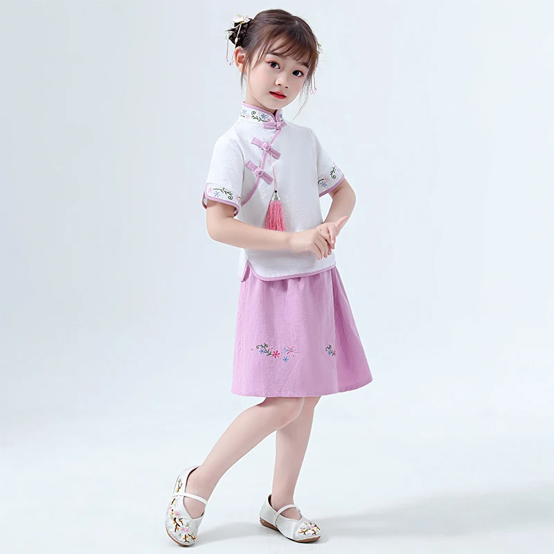 Hanfu/костюмы для девочек; Детский костюм в китайском стиле; Китайская древняя и традиционная детская одежда; платье для народных танцев; DQL765