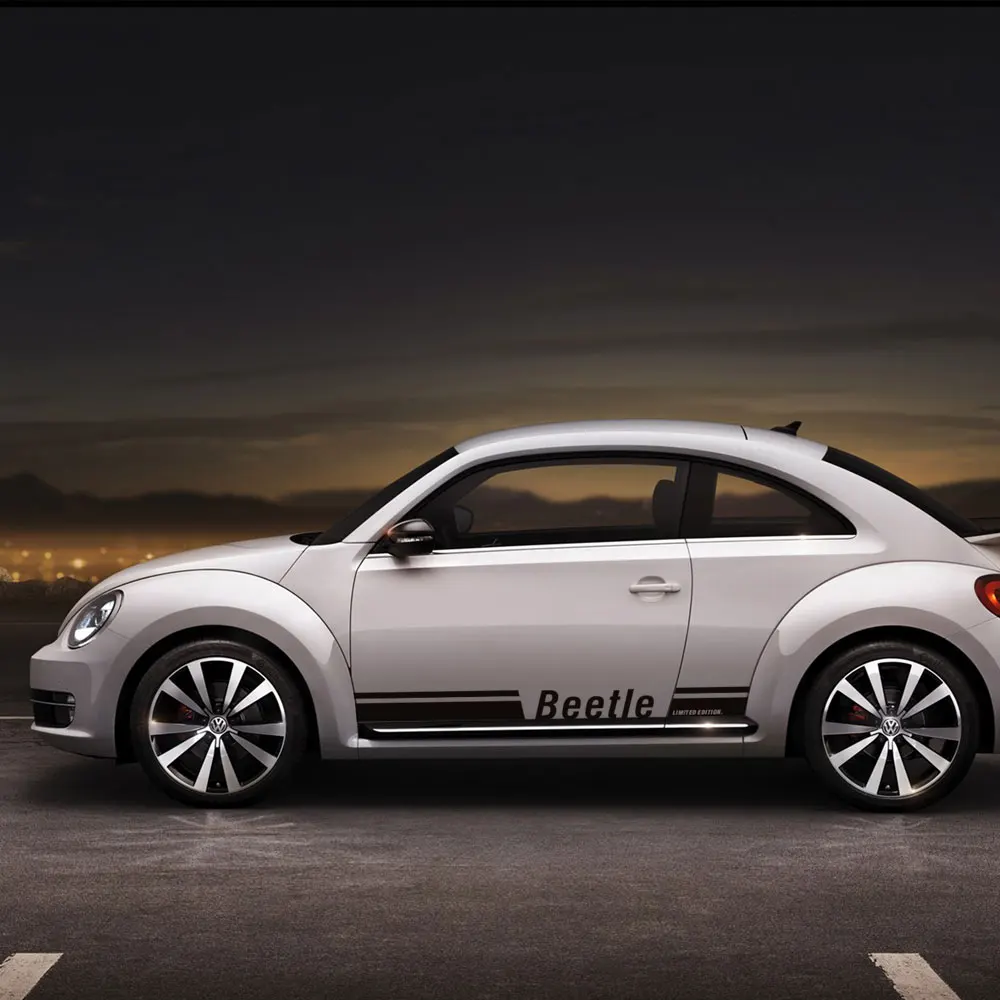 Пара боковой юбки гоночная полоса наклейка для Volkswagen Beetle 2010- Ограниченная серия графическая Наклейка s