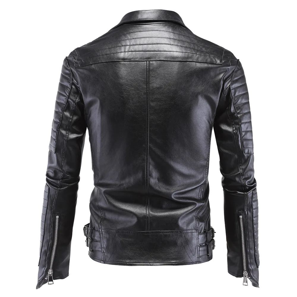Кожаная Куртка Мужчины отложным Воротником Jaqueta Де Couro Masculina PU Мужские Harley Кожаные