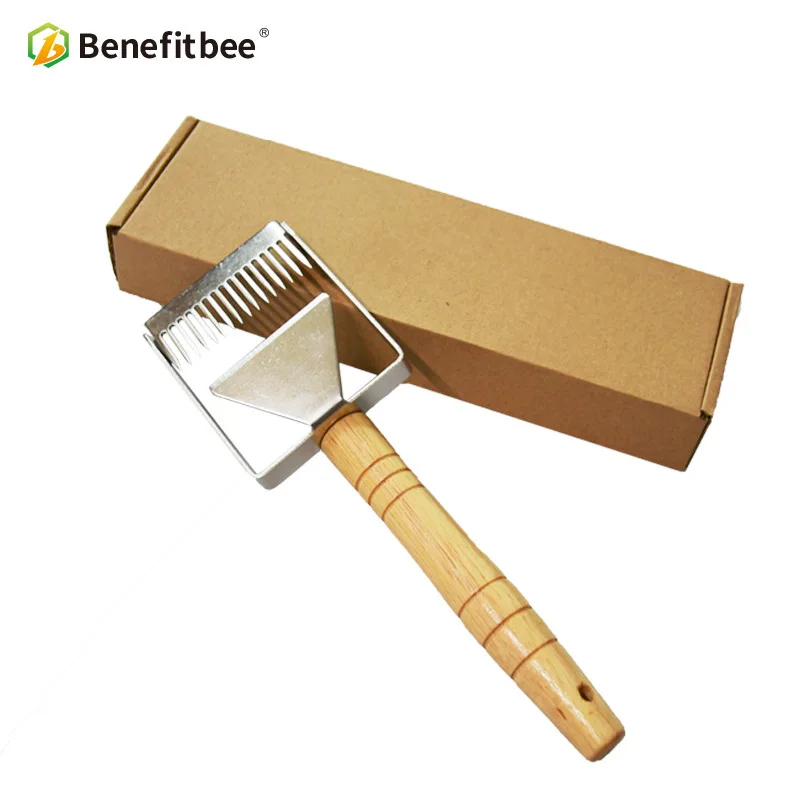 Benefitbee вилка для снятия укупорки, железная медовая расческа, скребок для меда, деревянная ручка, инструмент для пчеловодства, оборудование, вилка для снятия укупорки