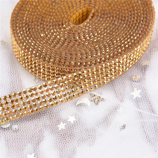 5rows 10mm width Горячая фиксация 10 мм ширина стразы отделка 1 м/лот Необычные каменные декоративные блестящие аксессуары для обуви, свадебный торт цепь окантовка - Цвет: 5rows 10mm width