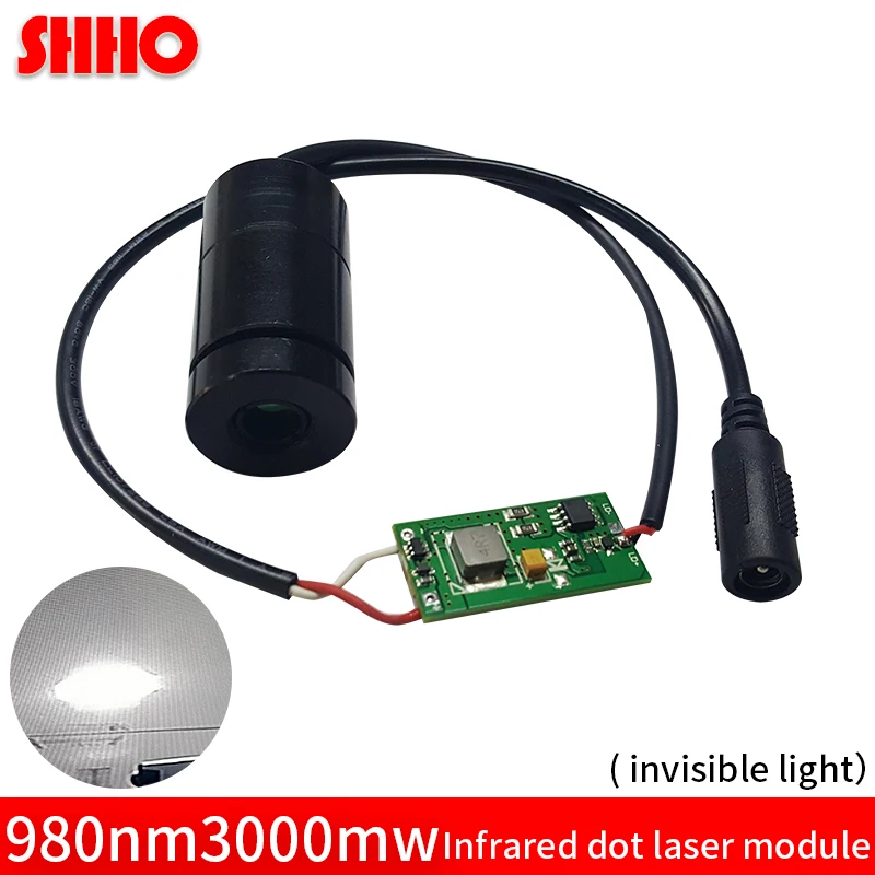 

New high quality adjustable 980nm 3W infrared dot laser module super bright 25*47mm IR laser fill light night vision equipment