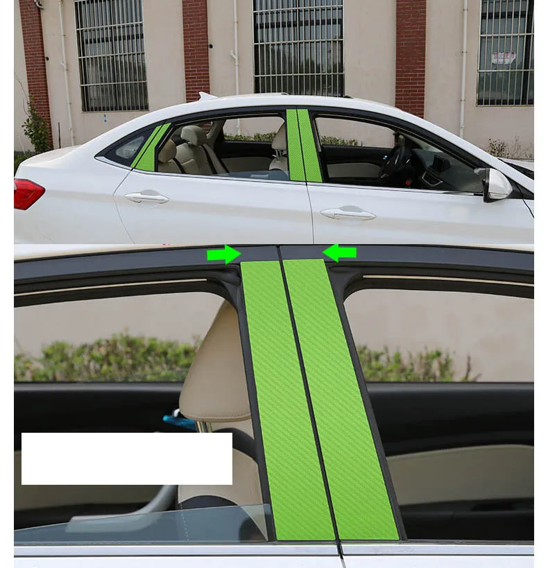 Lsrtw2017 Carbon Fiber Car Window Middle Pillar Sticker Trims for Changan Alsvin V7 2013