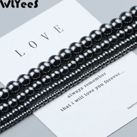 wlyees round hematite beads 3 4 6 8 10 12mm ball natural stone loose spacer bead for women diy jewelry bracelet making wholesale