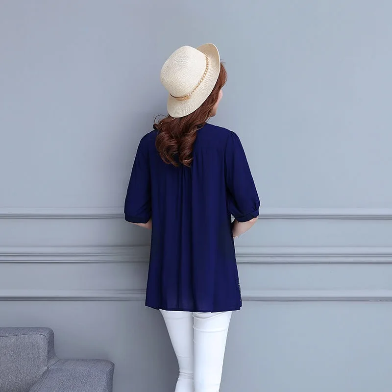 Для женщин вышивка цветами мексиканской Блузка Топы летние Хиппи Boho Chic хлопок этнических Blusas Femme винтажные Блузки Плюс Размеры