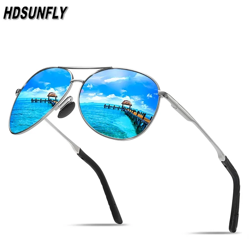 Мужские Солнцезащитные очки авиаторы HDSUNFLY спортивные поляризационные
