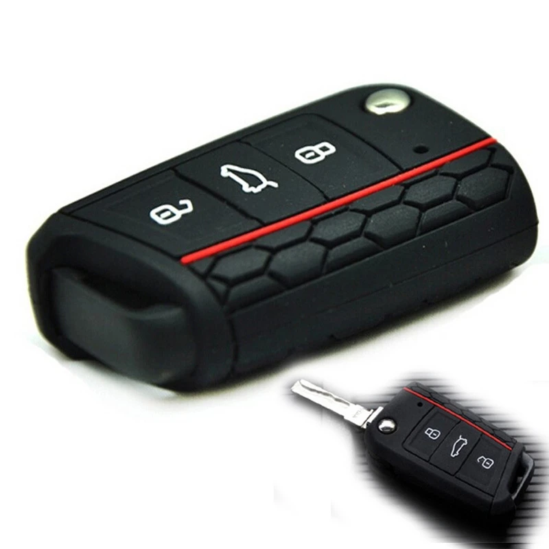 

Car Accessories Key Case Key Bag Key Cover For Volkswagen VW Golf 7 mk7 Skoda Octavia A7 Silicone Key Portect Case car-styling