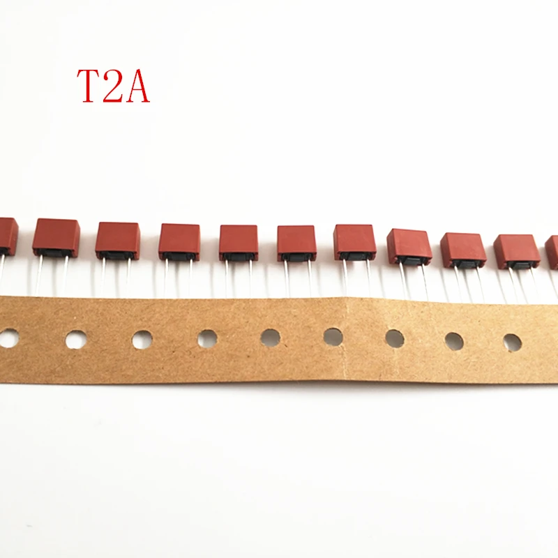 50 шт./лот T2A 392 квадратные пластиковые предохранители 2A 250V медленный удар