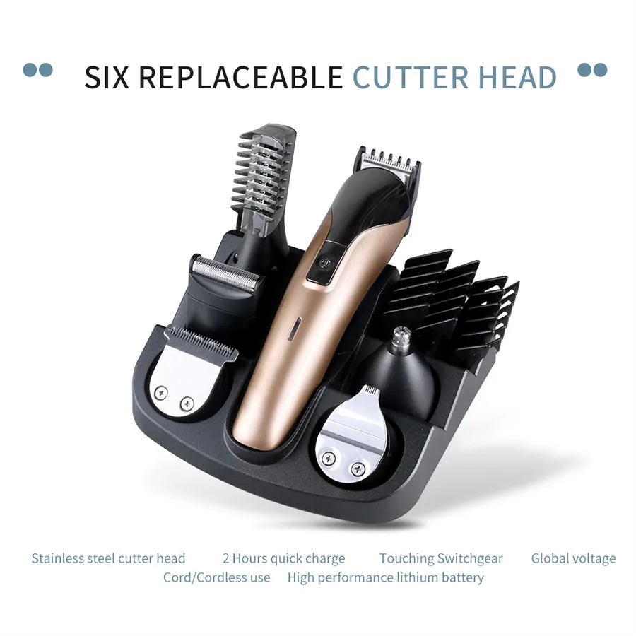 Профессиональный триммер для волос 6 в 1 машинка стрижки Бритвенные наборы