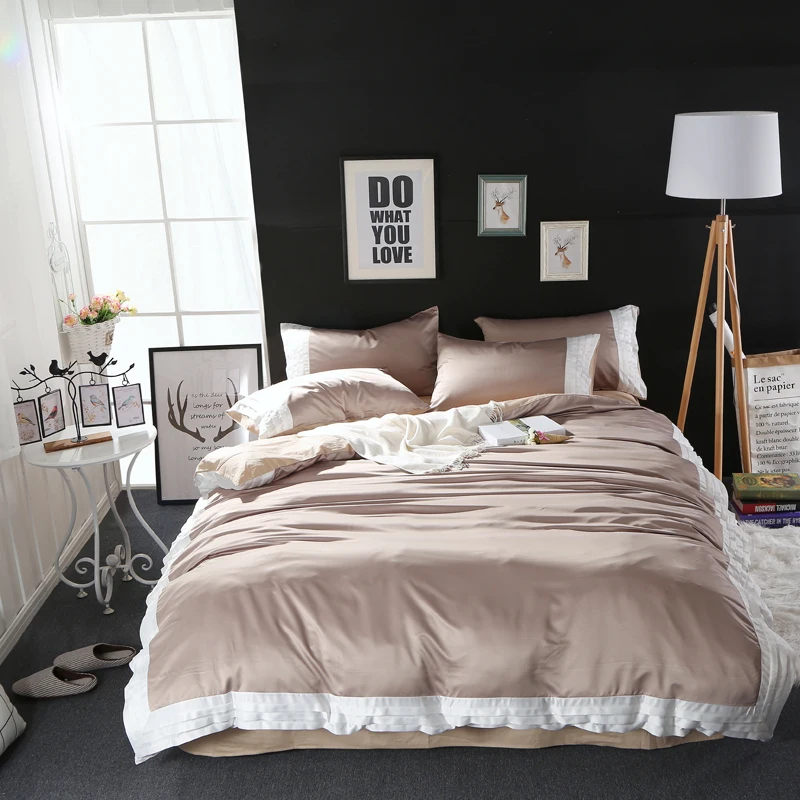 Роскошный свадебный комплект постельного белья из 4 предметов промытого шелка