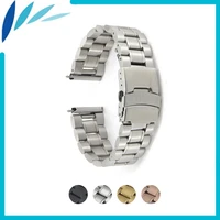 stainless steel watch band 16mm 18mm 20mm 22mm 24mm for fossil safety clasp strap loop belt bracelet black rose gold silver
